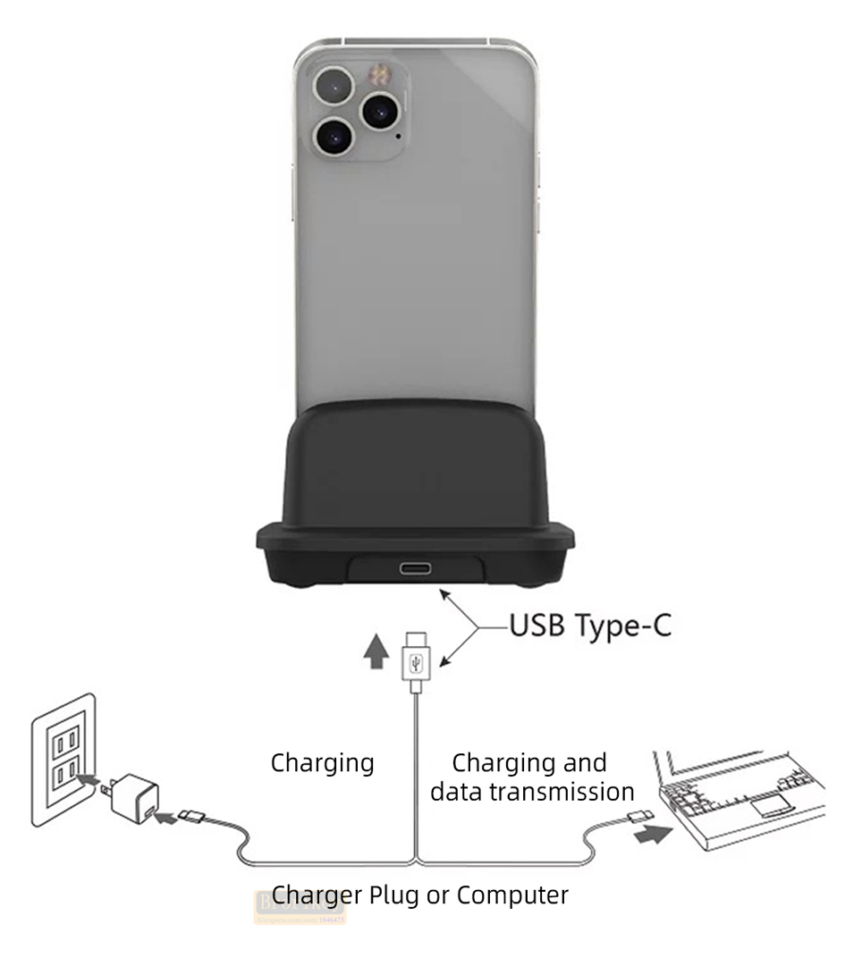 Usb C Earphone - Support de charge sans fil 120W