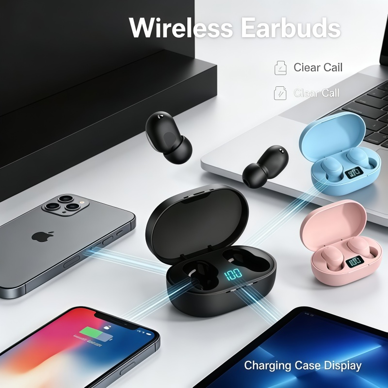 Bluetooth Headset On Ear - Nouveaux écouteurs Bluetooth TWS E6S 2026,
