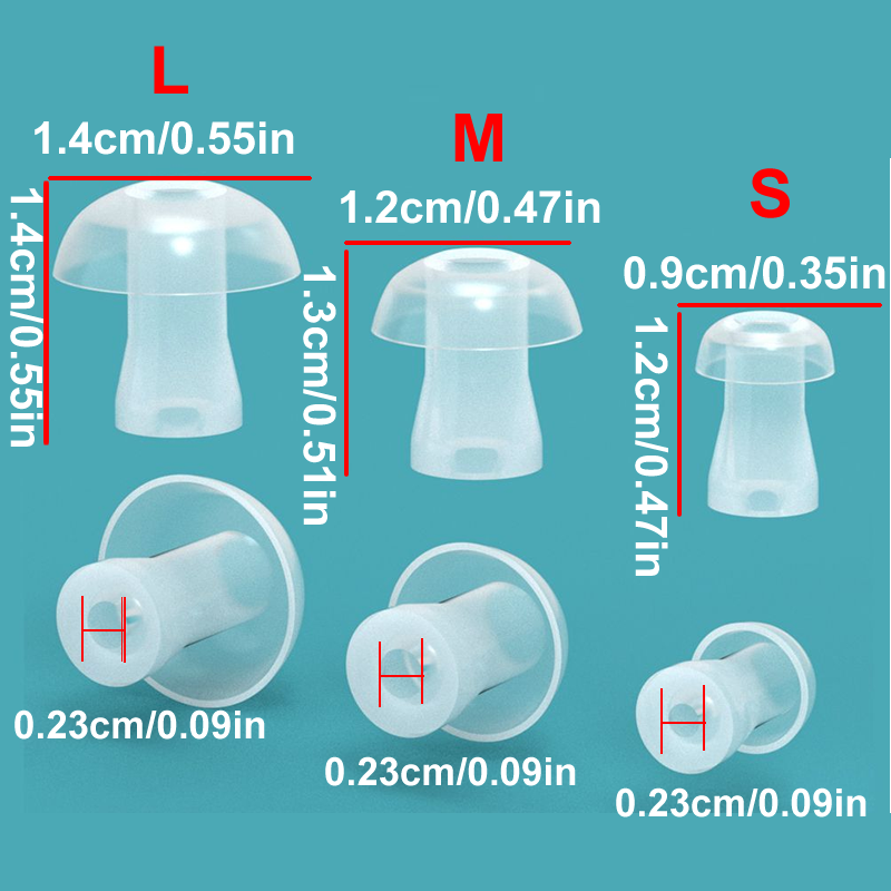 Silicone Ear Tip Replacement - 100 coussinets d'oreille en silicone pour