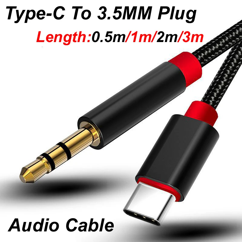 Audiophile Headphone Wired - 0.5m/1m/2m/3m type-c USB-C à 3.5mm mâle