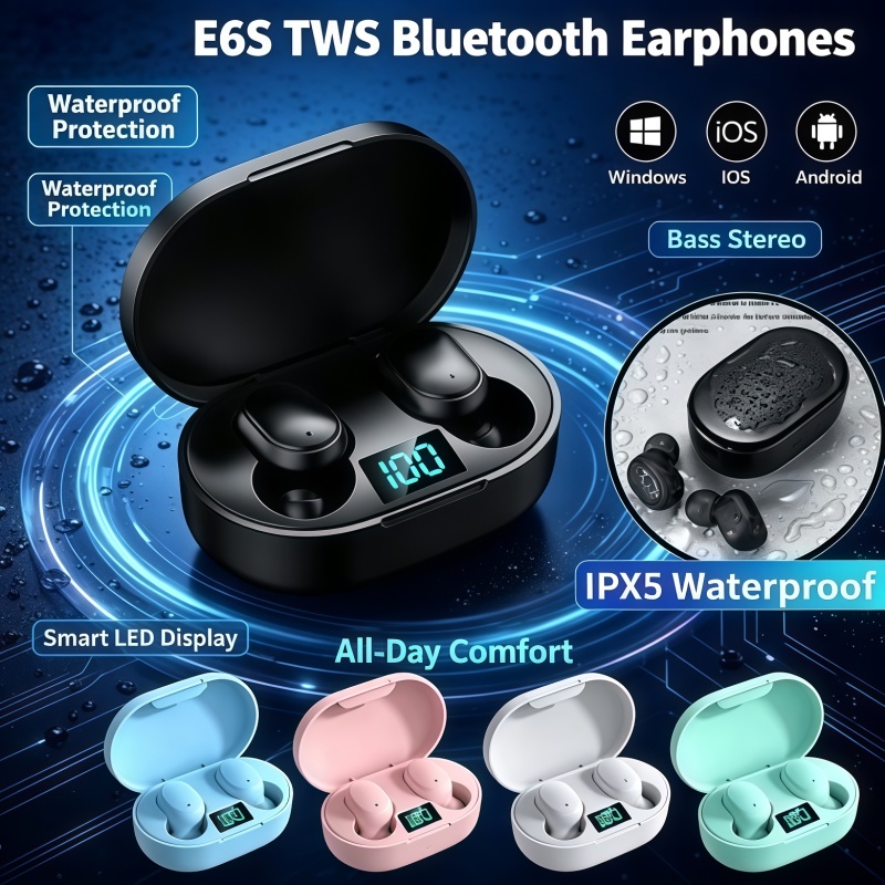 Bluetooth Headset On Ear - Écouteurs Bluetooth TWS E6S 2026 les