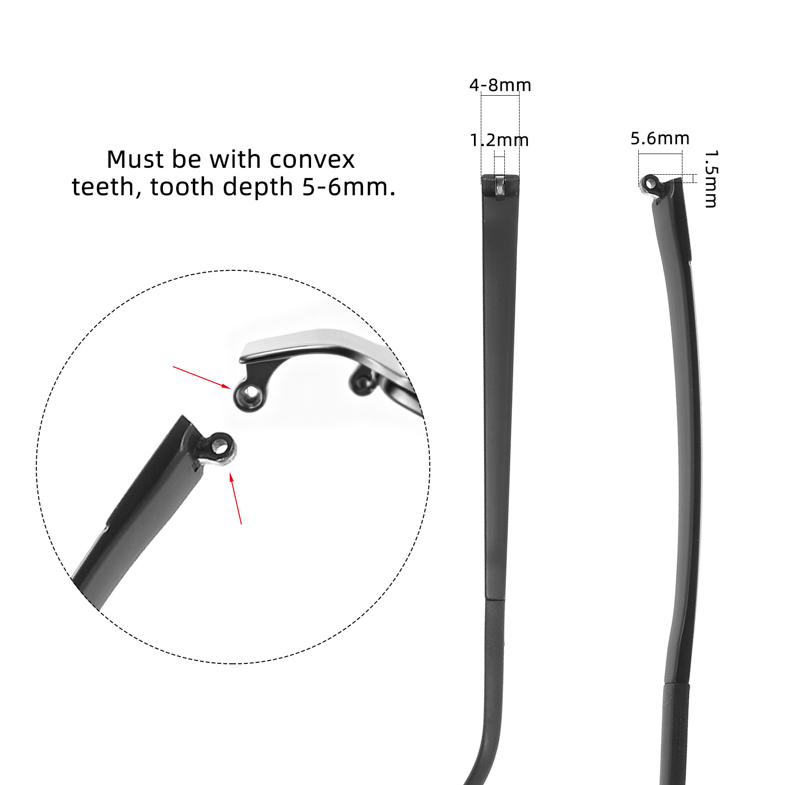 Silicone Ear Tip Replacement - Embouts universels pour branches de lunettes