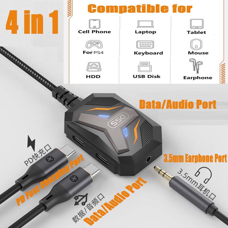 Earphone Splitter Jack - Adaptateur Répartiteur USB-C Type C vers