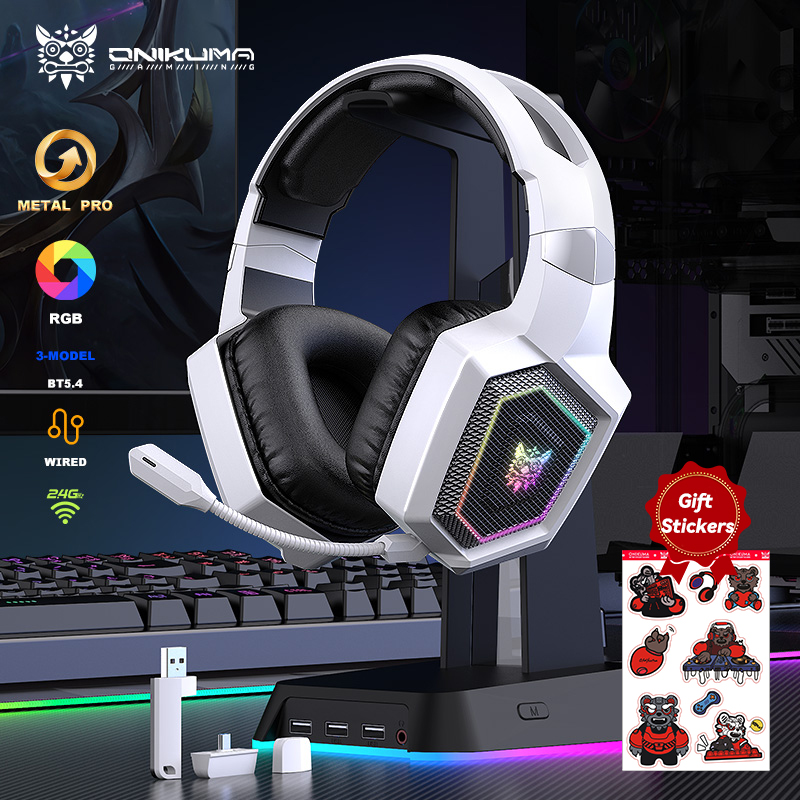 Gaming Headset Rgb - ONIKUMA 2.4 GHz casque de jeu