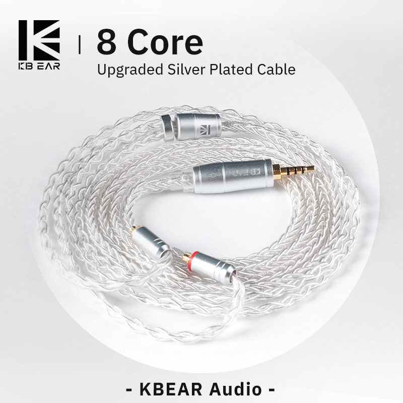 In Ear Monitor Iem - KBEAR 8 Core amélioré argent filaire