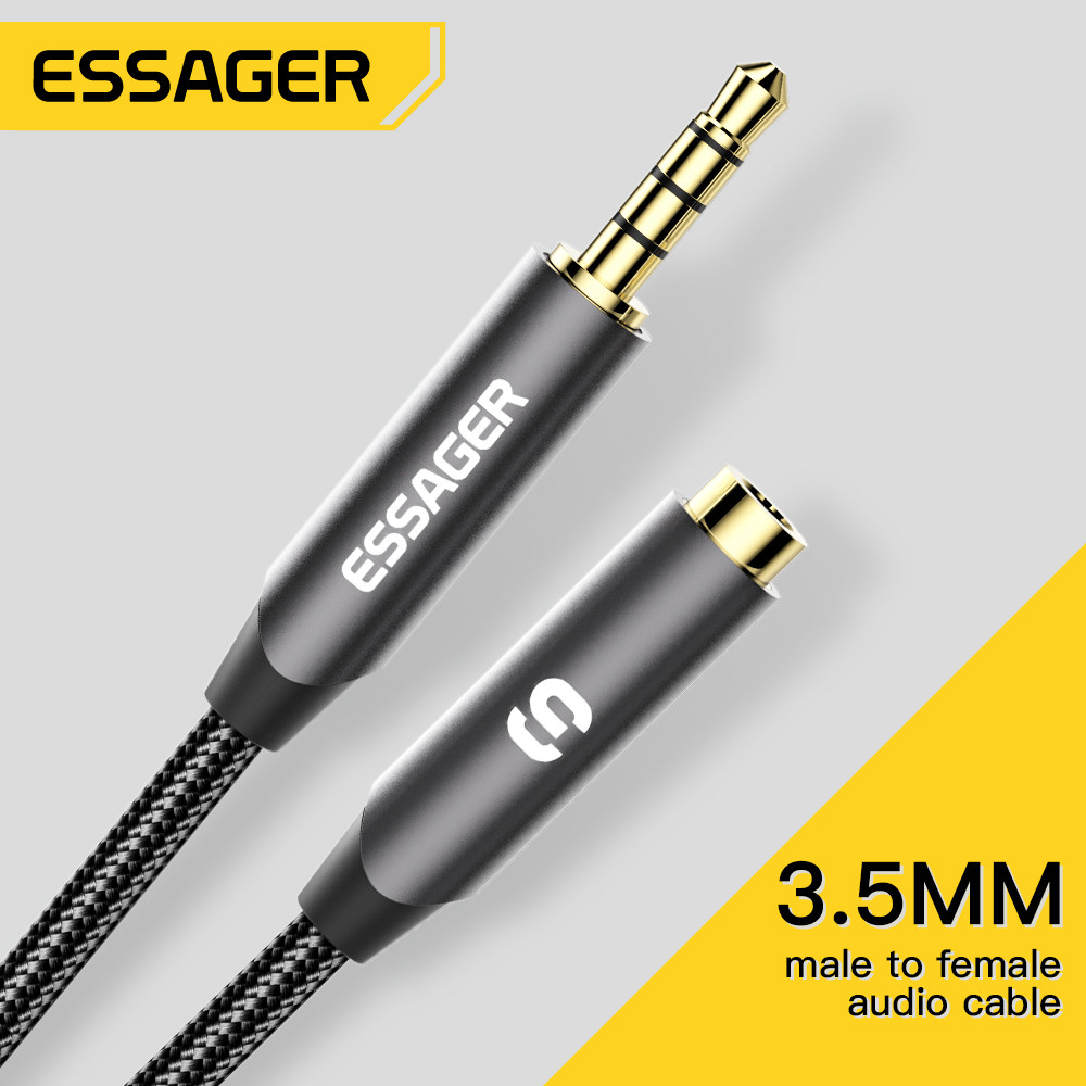 Earphone Splitter Jack - ESSAGER-Câble d'extension audio pour téléphone, répartiteur