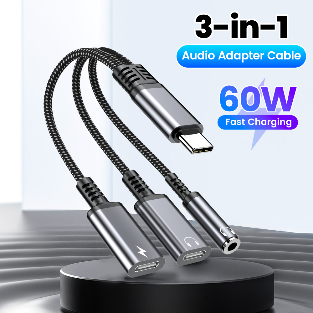 Earphone Splitter Jack - Câble adaptateur Audio de Type C