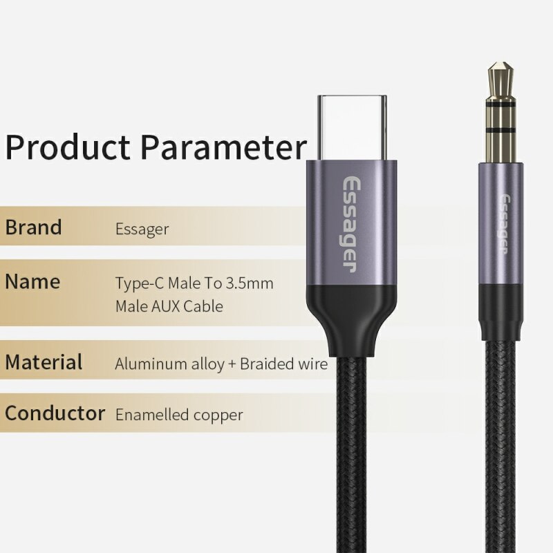 Essager-Adaptateur USB C vers  - Earphone Splitter Jack avis et prix