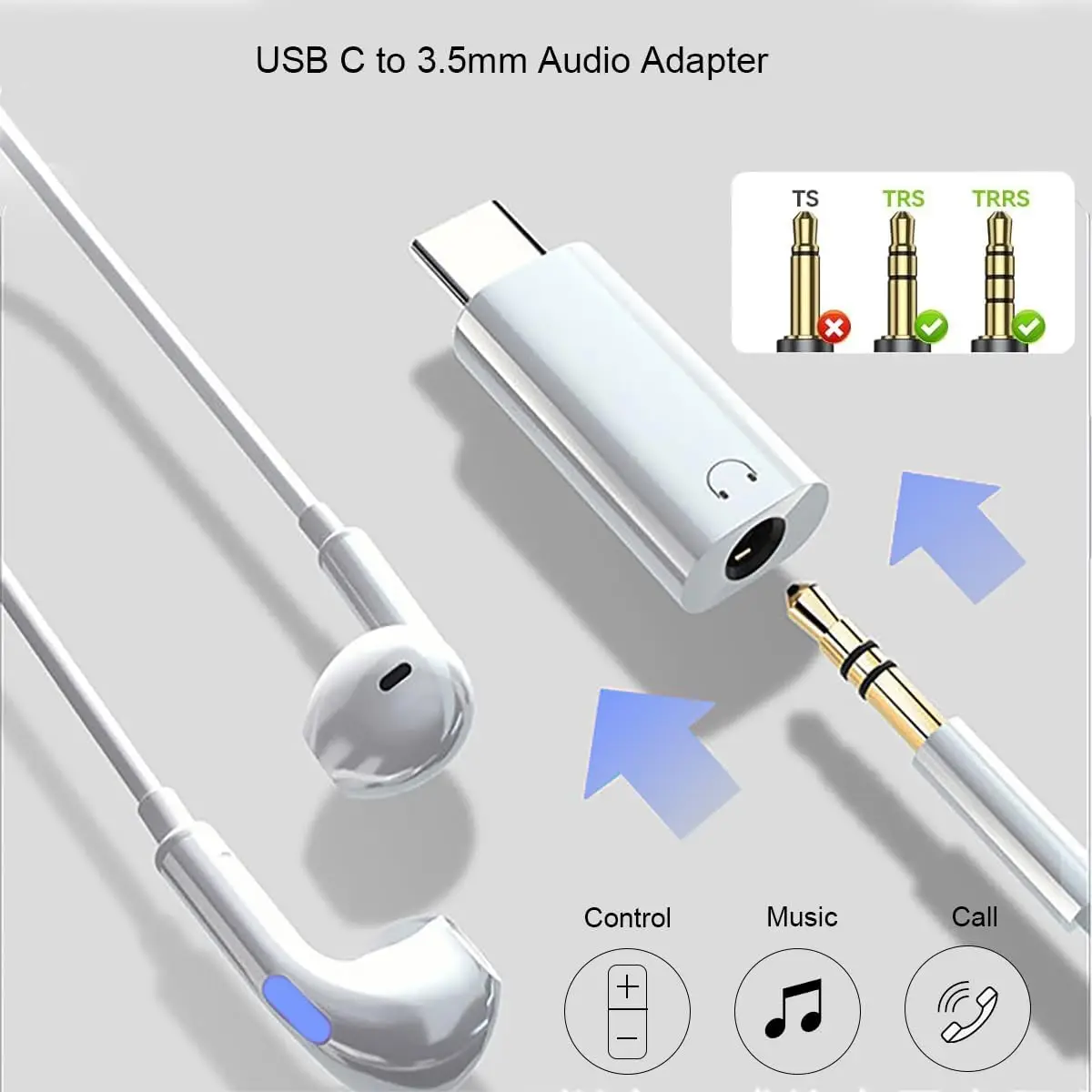 USB C to 3.5mm Earphone Adapte - Usb C Earphone avis et prix